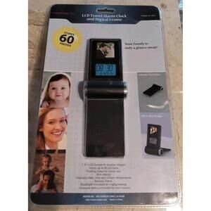 NEXTAR LCD TRAVEL ALARM CLOCK AND DIGITAL FRAME - STORES 60 PHOTO'S Vtg